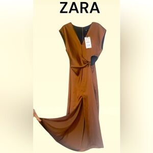 ZARA V-NECK CUTOUT DRESS- S